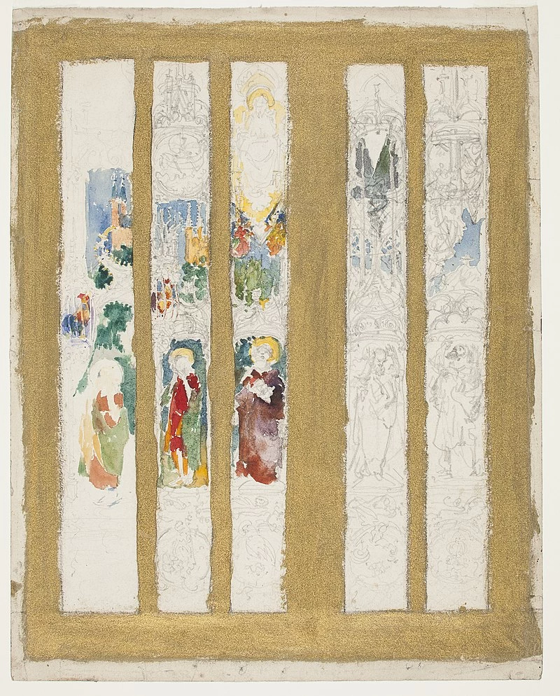 Schizzo compositivo della vetrata degli apostoli